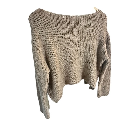 Zara Light Brown Long Sleeve Crop Soft Knit Sweater sz S - Picture 4 of 7